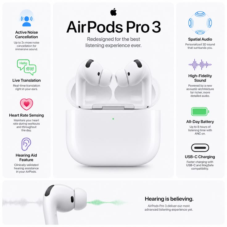 Earbuds Wireless Pro 3 AIRPOD